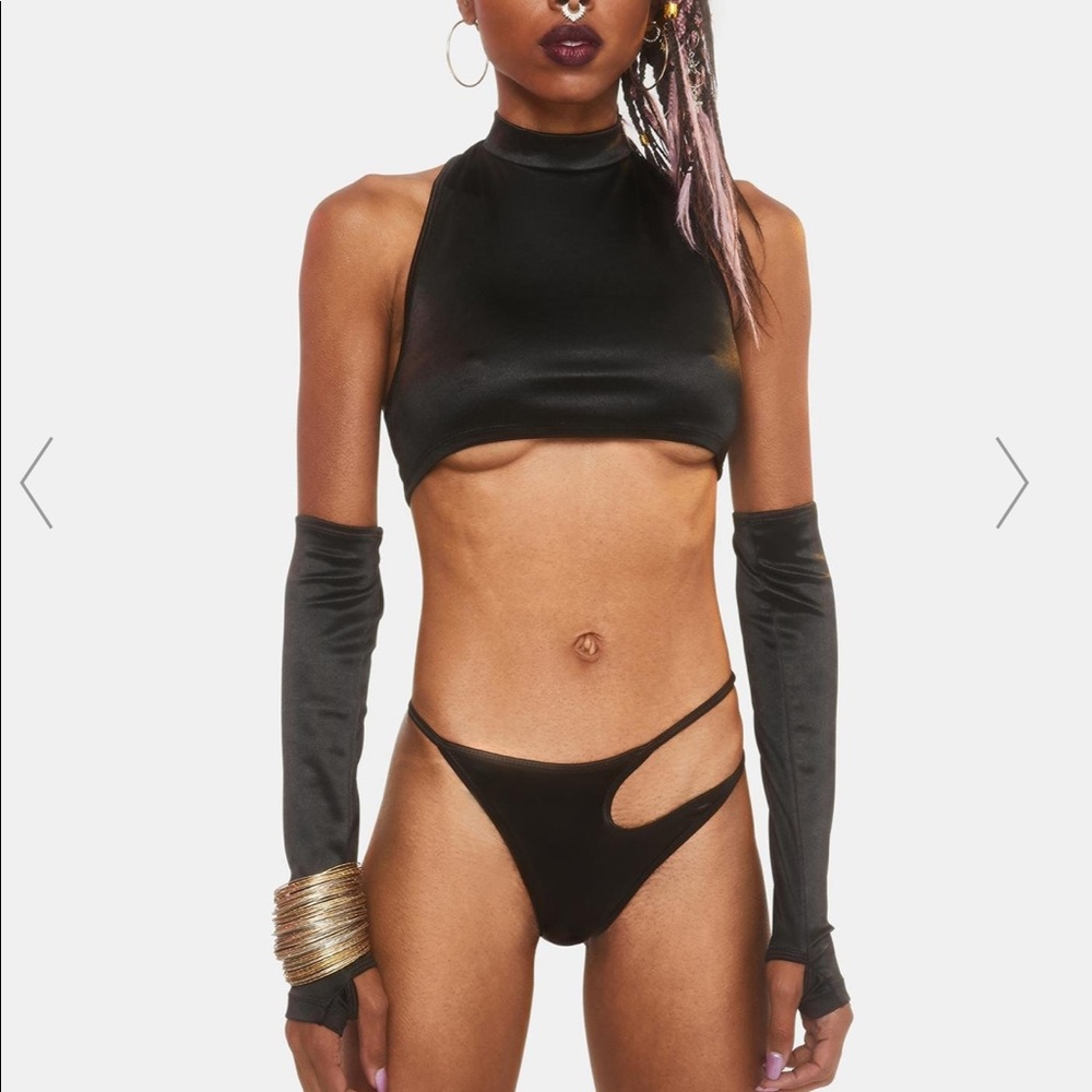 Dolls kill crop top and gloves set